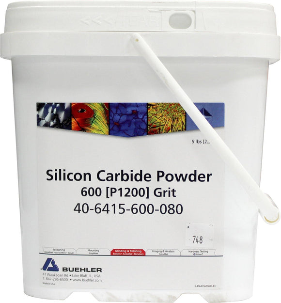 A relevant stock photo of 600 grit silicon carbide powder in a typical setting.