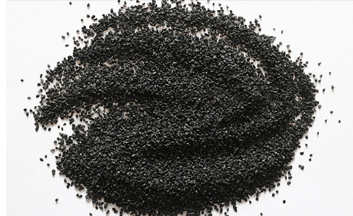 A relevant stock photo of 800 mesh black fused alumina in a typical setting.