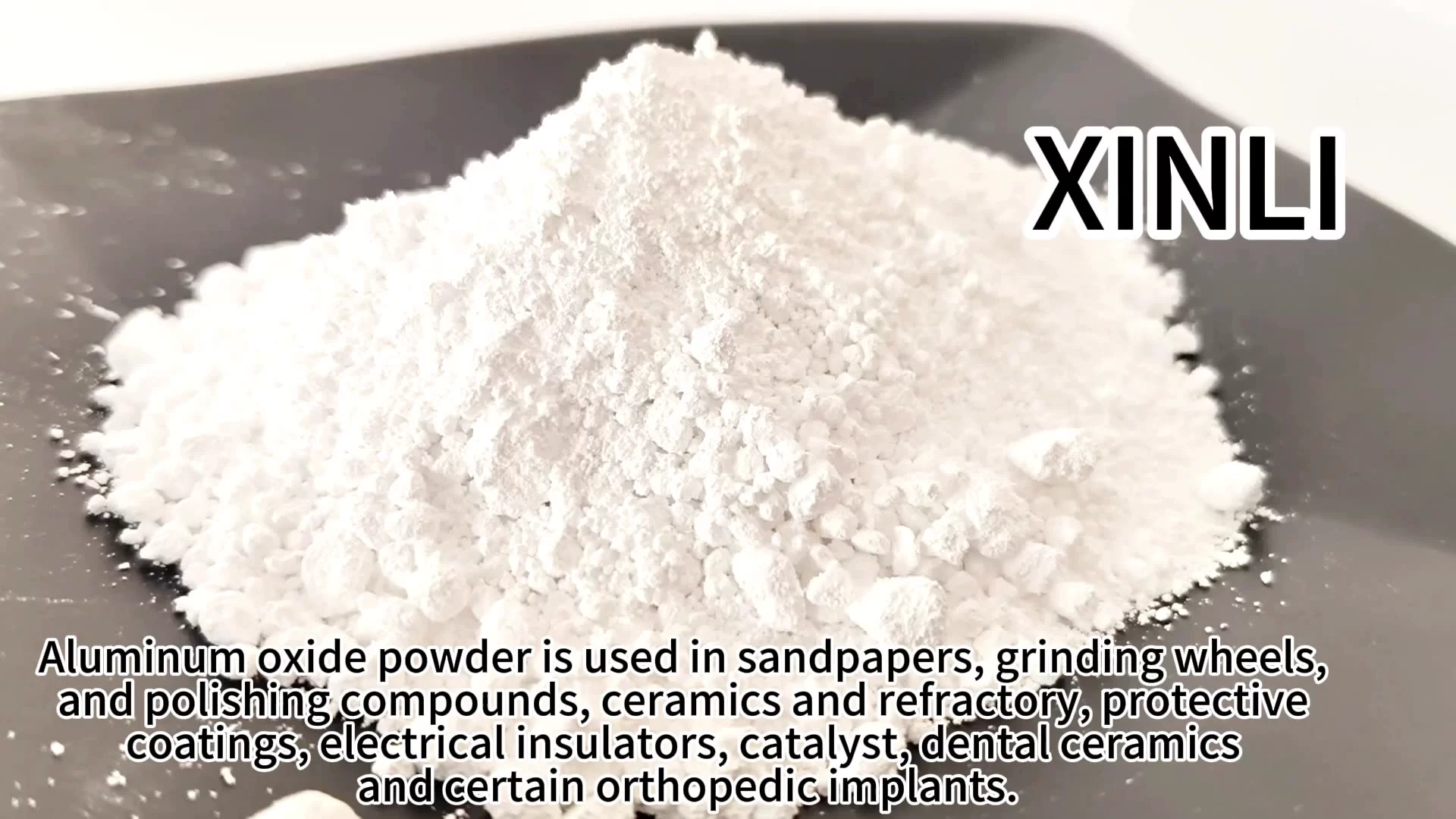 A relevant stock photo of abrasive white corundum powder in a typical setting.
