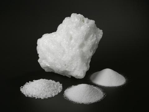 A relevant stock photo of abrasive white fused alumina in a typical setting.