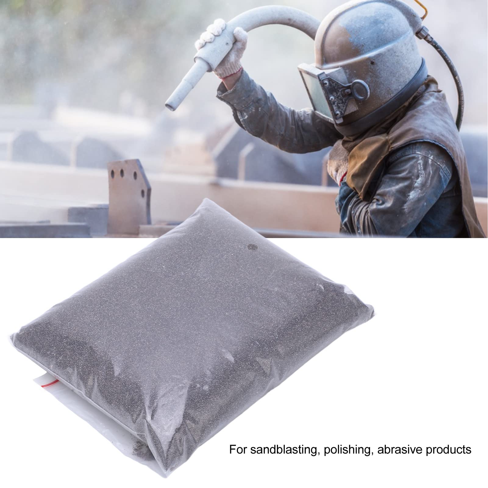 A relevant stock photo of alumina sandblasting in a typical setting.