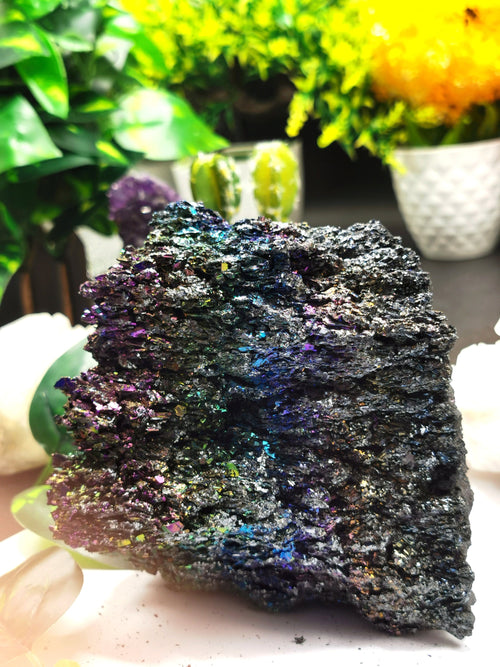 A relevant stock photo of black rainbow carborundum in a typical setting.