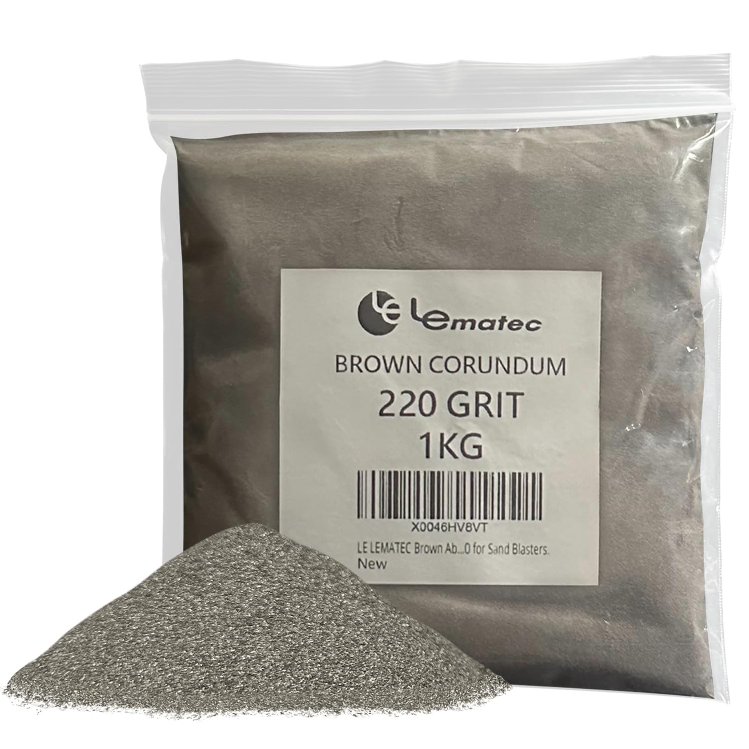 A relevant stock photo of brown corundum abrasive in a typical setting.