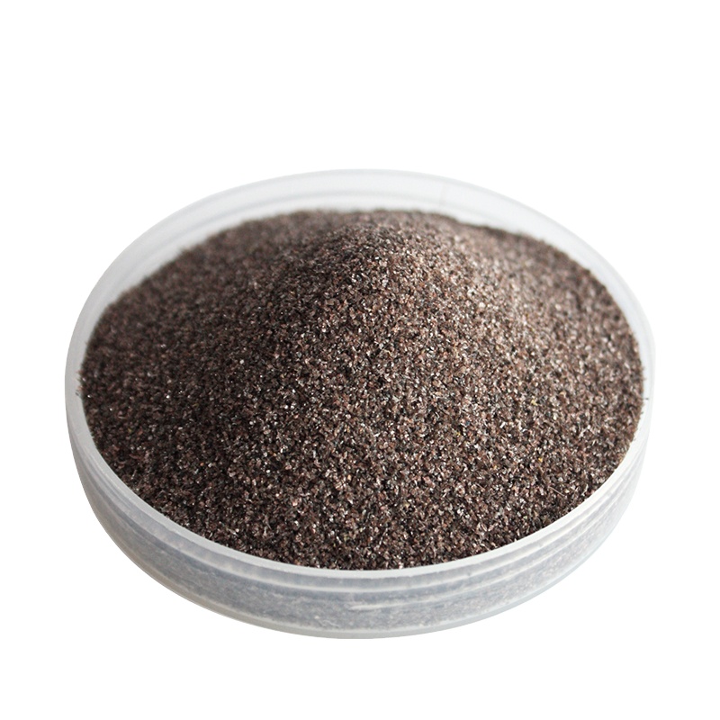 A relevant stock photo of brown corundum abrasive in a typical setting.