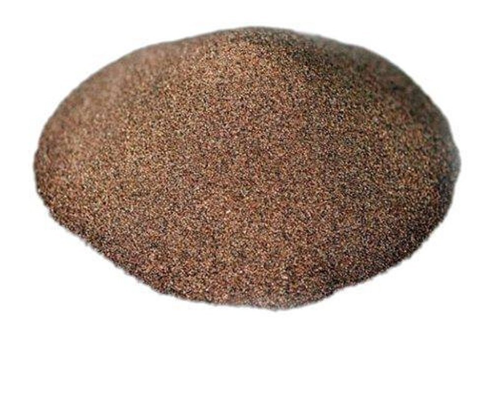 A relevant stock photo of brown fused alumina powder in a typical setting.