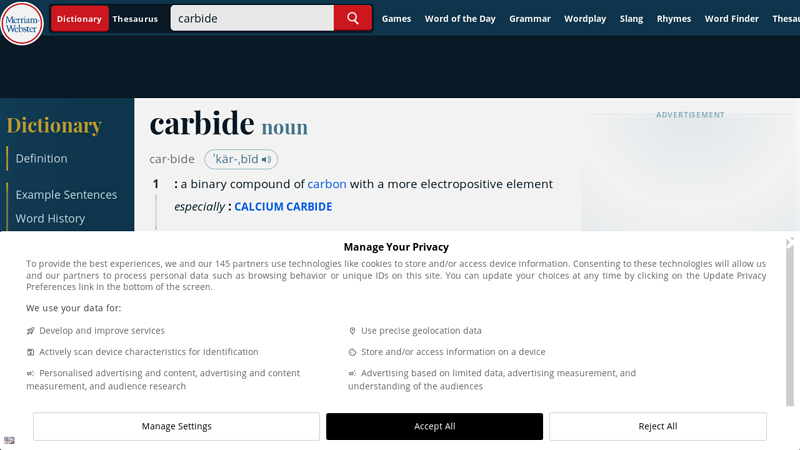 CARBIDE Definition & Meaning - Merriam-Webster