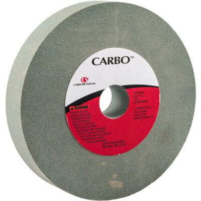 A relevant stock photo of carborundum grinding wheels in a typical setting.