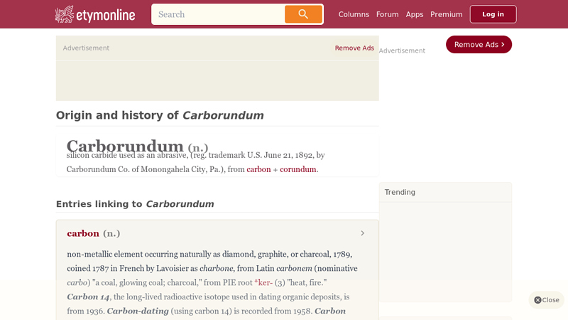 Carborundum - Etymology, Origin & Meaning