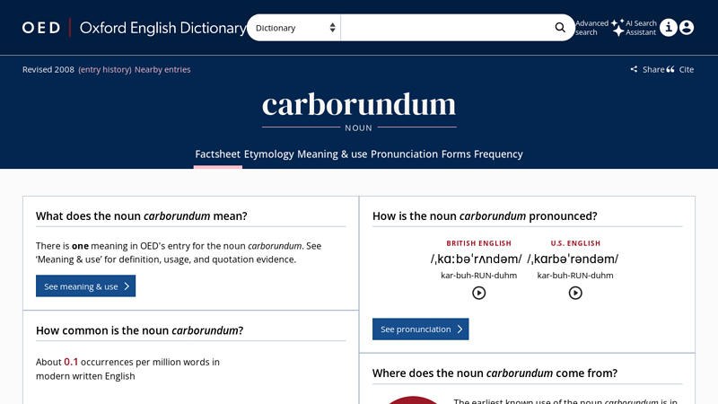 carborundum, n. meanings, etymology and more | Oxford English ...
