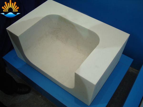 A relevant stock photo of fused cast alumina block in a typical setting.