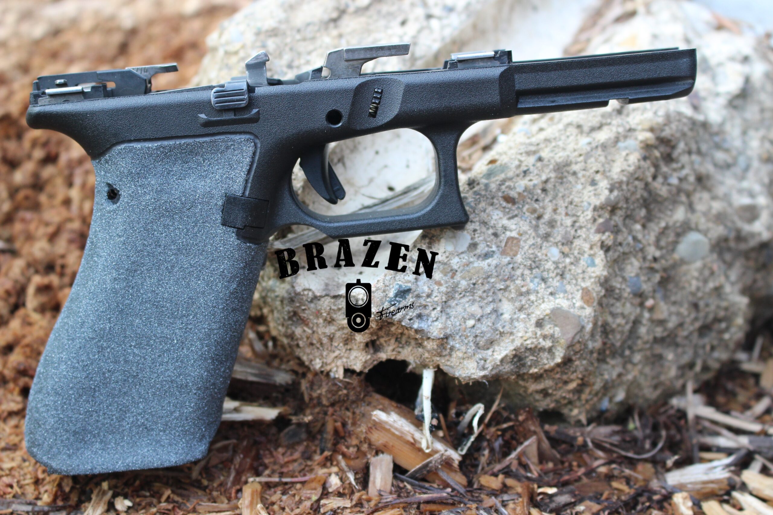 A relevant stock photo of glock silicon carbide grip in a typical setting.
