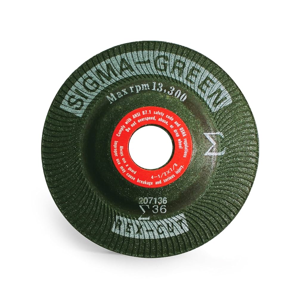 Illustrative example of green grinding wheel from Google Search