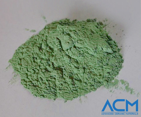 A relevant stock photo of green silicon carbide powder 100 grit in a typical setting.