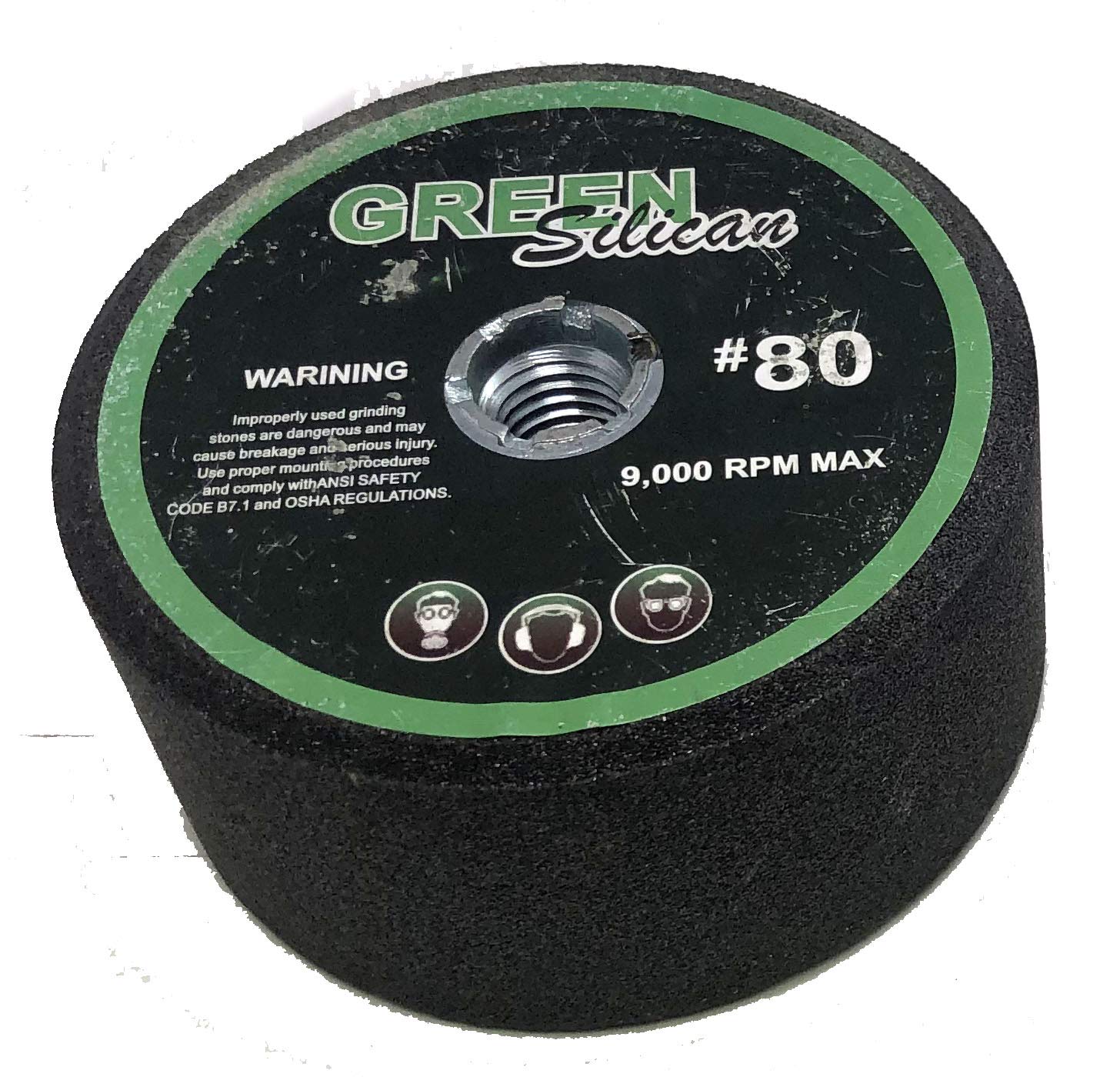 A relevant stock photo of green silicon carbide stone in a typical setting.