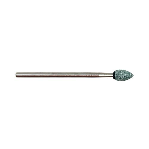 A relevant stock photo of green silicon carbide stone burrs in a typical setting.