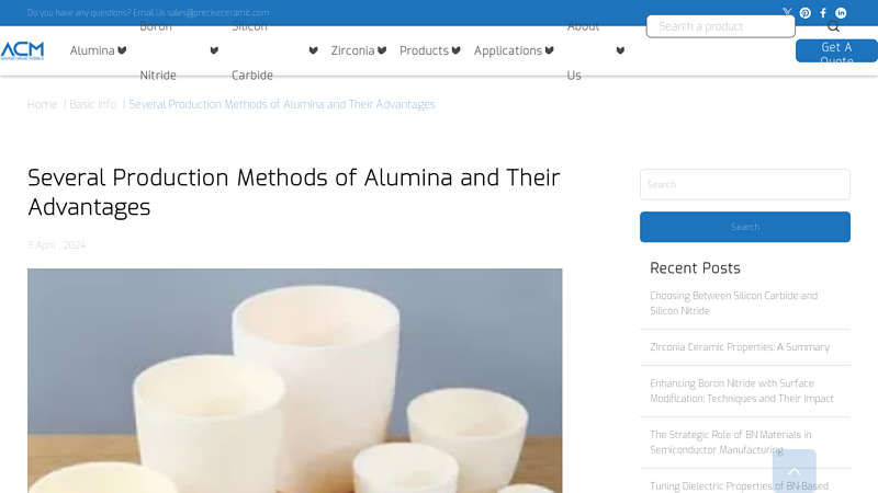 Several Production Methods of Alumina and Their Advantages