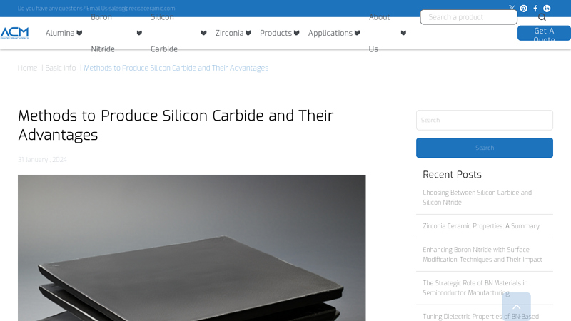 Methods to Produce Silicon Carbide and Their Advantages