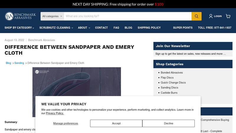 Difference Between Sandpaper And Emery Cloth