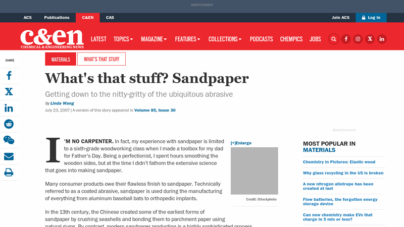 What's that stuff? Sandpaper - C&EN