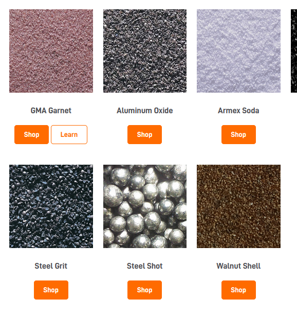 A relevant stock photo of sandblasting abrasive in a typical setting.