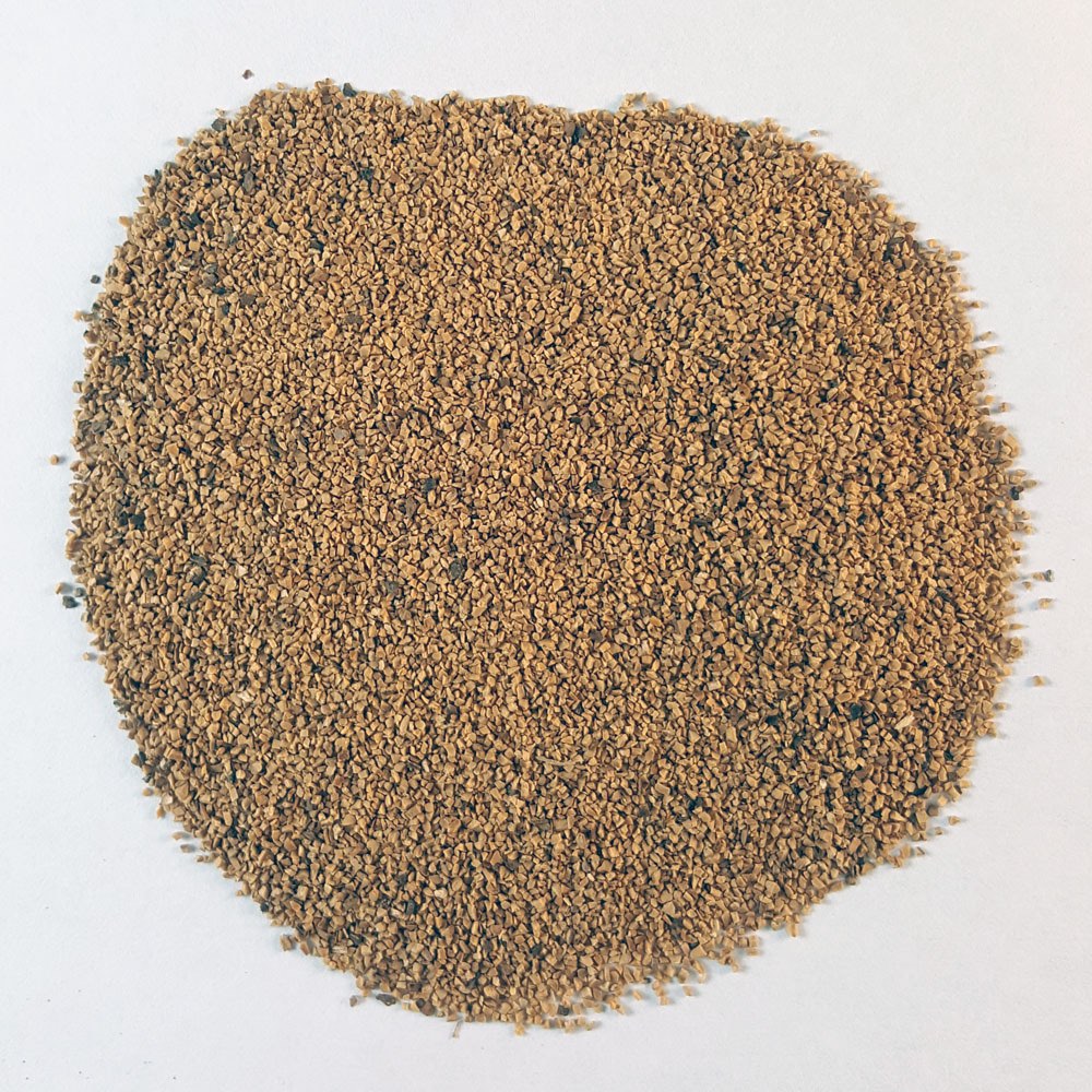A relevant stock photo of sandblasting media walnut shells in a typical setting.