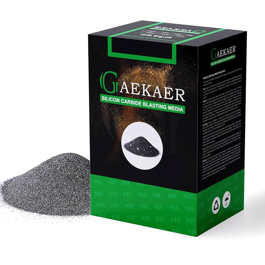 Illustrative example of silicon carbide abrasive blasting media from Google Search