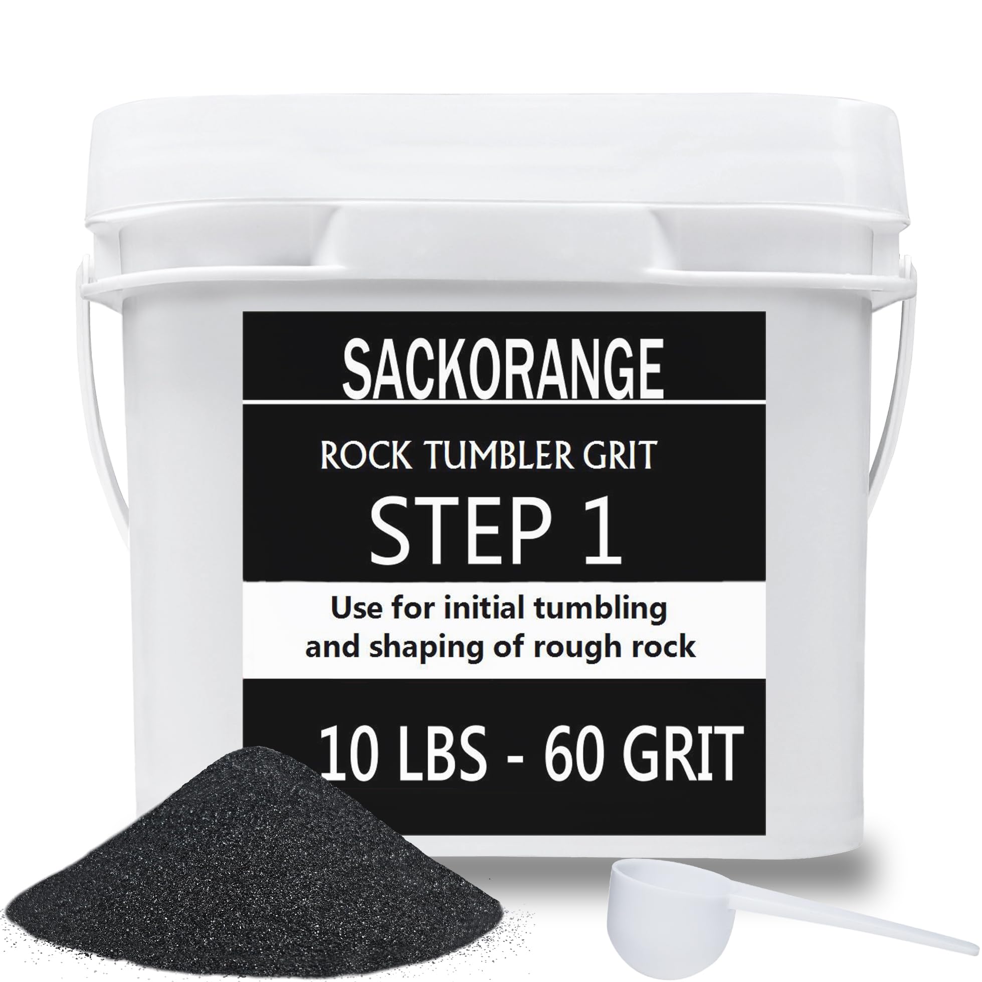A relevant stock photo of silicon carbide grit for rock tumbler in a typical setting.
