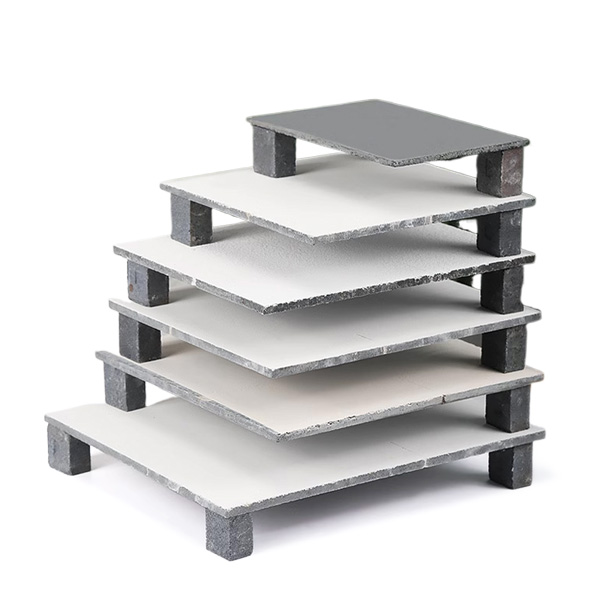 A relevant stock photo of silicon carbide kiln shelves in a typical setting.
