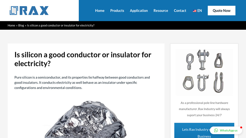 Is silicon a good conductor or insulator for electricity? - Rax Industry