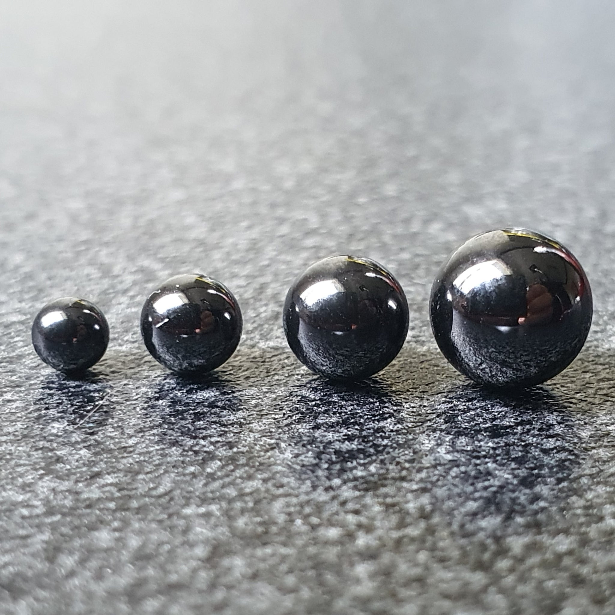 A relevant stock photo of silicone carbide balls vs ruby in a typical setting.
