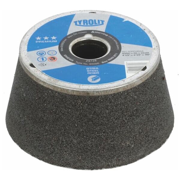 A relevant stock photo of tapered grinding wheel in a typical setting.