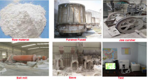 A relevant stock photo of white fused alumina manufacturing process in a typical setting.